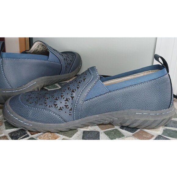 JBU by Jambu Bellflower Loafer Womens 6.5 Medium Blue Vegan Leather Traction - Picture 5 of 15